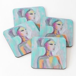 Fine Art Coasters of Original Blue Portrait